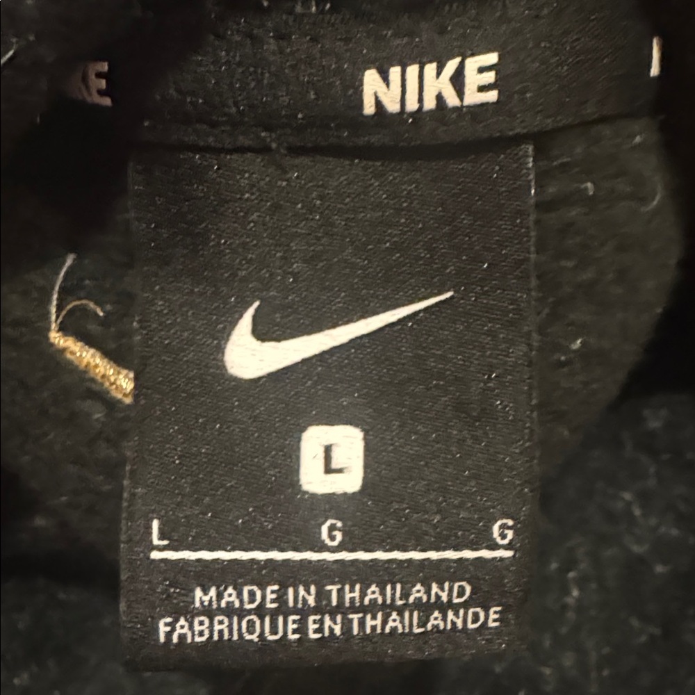 Nike Therma Fleece S Cowl Black pullover Gold embroidered Oversized. Size - LG - Picture 10 of 11